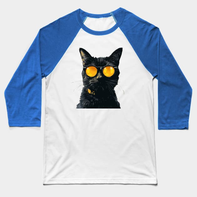 cool cat Baseball T-Shirt by weirdesigns